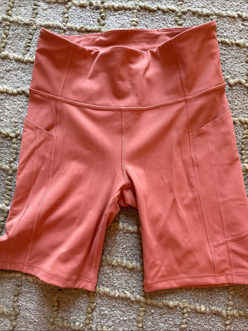 Athleta Coral High-Rise Mid-Length Bike Shorts
